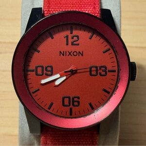 Nixon The Corporal Take Charge Red Out Stainless Men's Analog Surf Watch RUNS